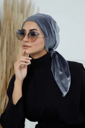 Velvet Easy Wrap Instant Turban for Women, Pre-Tied Turban with Long Tail at the Back Side, Super Soft High Quality Chemo Headwear,B-49K