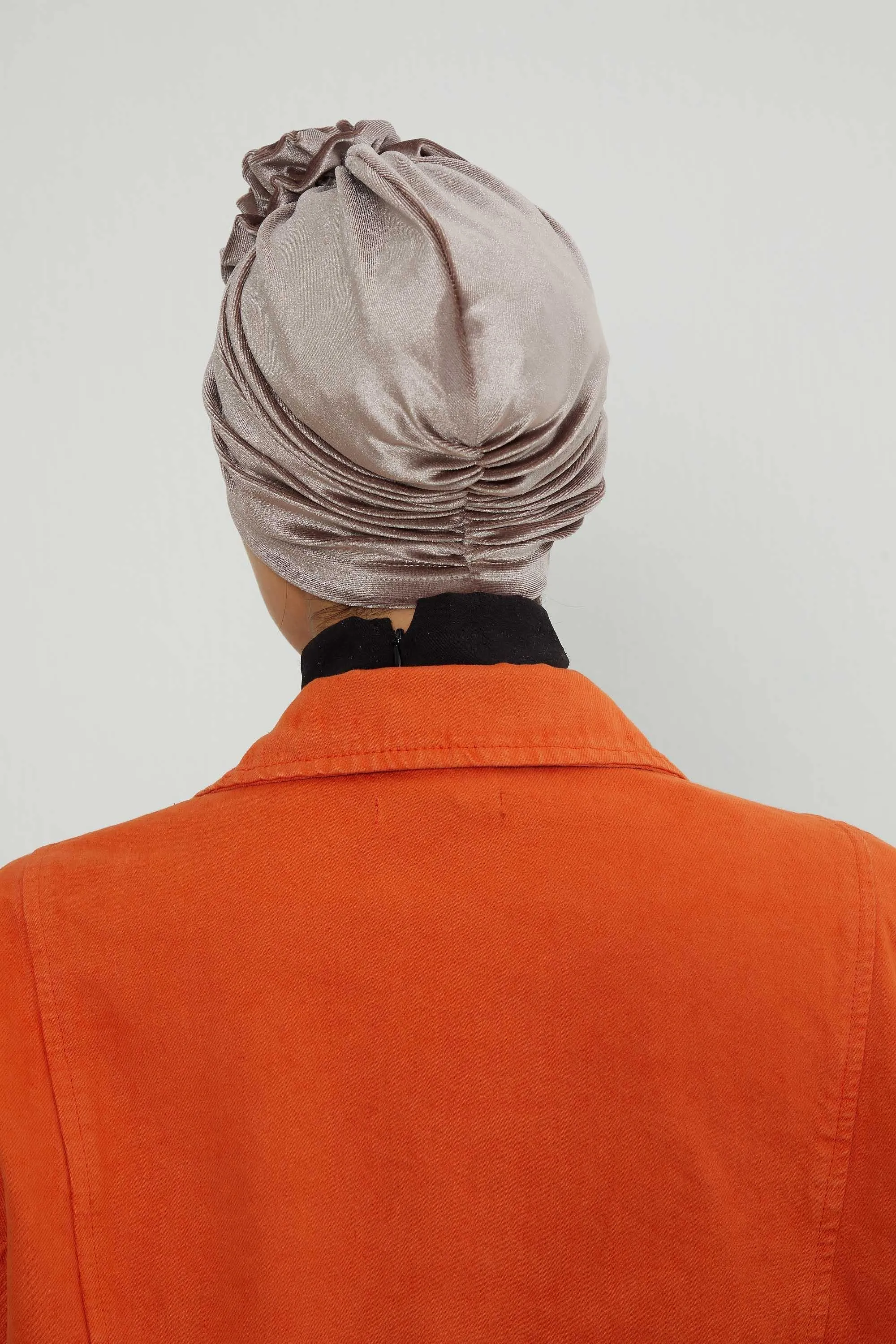 Velvet Instant Turban with a Gorgeous Rose Accent, Handmade Soft Touch Hijab Turban For Women, Stylish Chemo Headwear Bonnet Cap,B-21KD