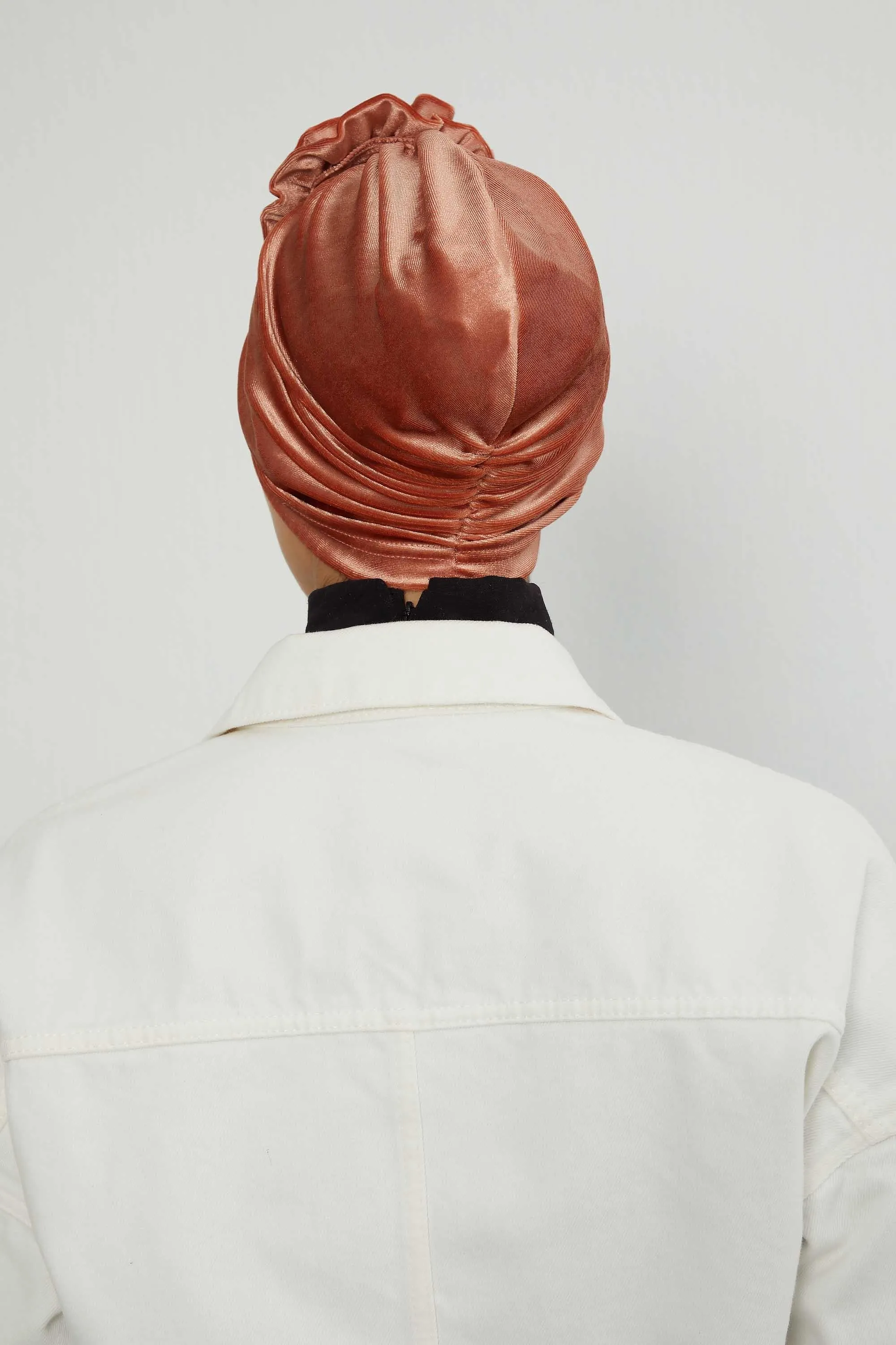 Velvet Instant Turban with a Gorgeous Rose Accent, Handmade Soft Touch Hijab Turban For Women, Stylish Chemo Headwear Bonnet Cap,B-21KD