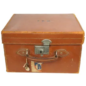 Vintage 1920s Top Hat Leather Travel Case Scotts London Luggage with Provenance