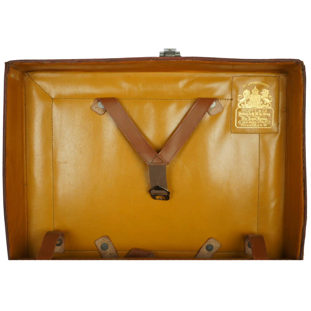 Vintage 1920s Top Hat Leather Travel Case Scotts London Luggage with Provenance