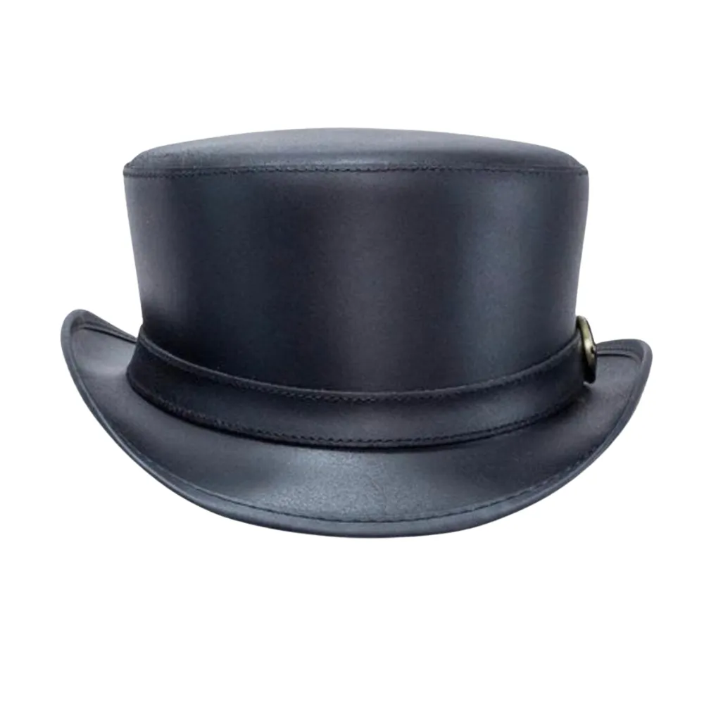 Vintage Style Carriage Leather Top Hat