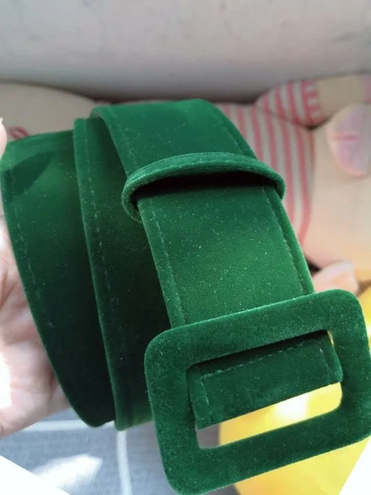 Women Velvet Wide Waist Belt Cinch Corset Waistband Vintage High Waist Belts for Dress, 1.97 inch Width 42 inch Length