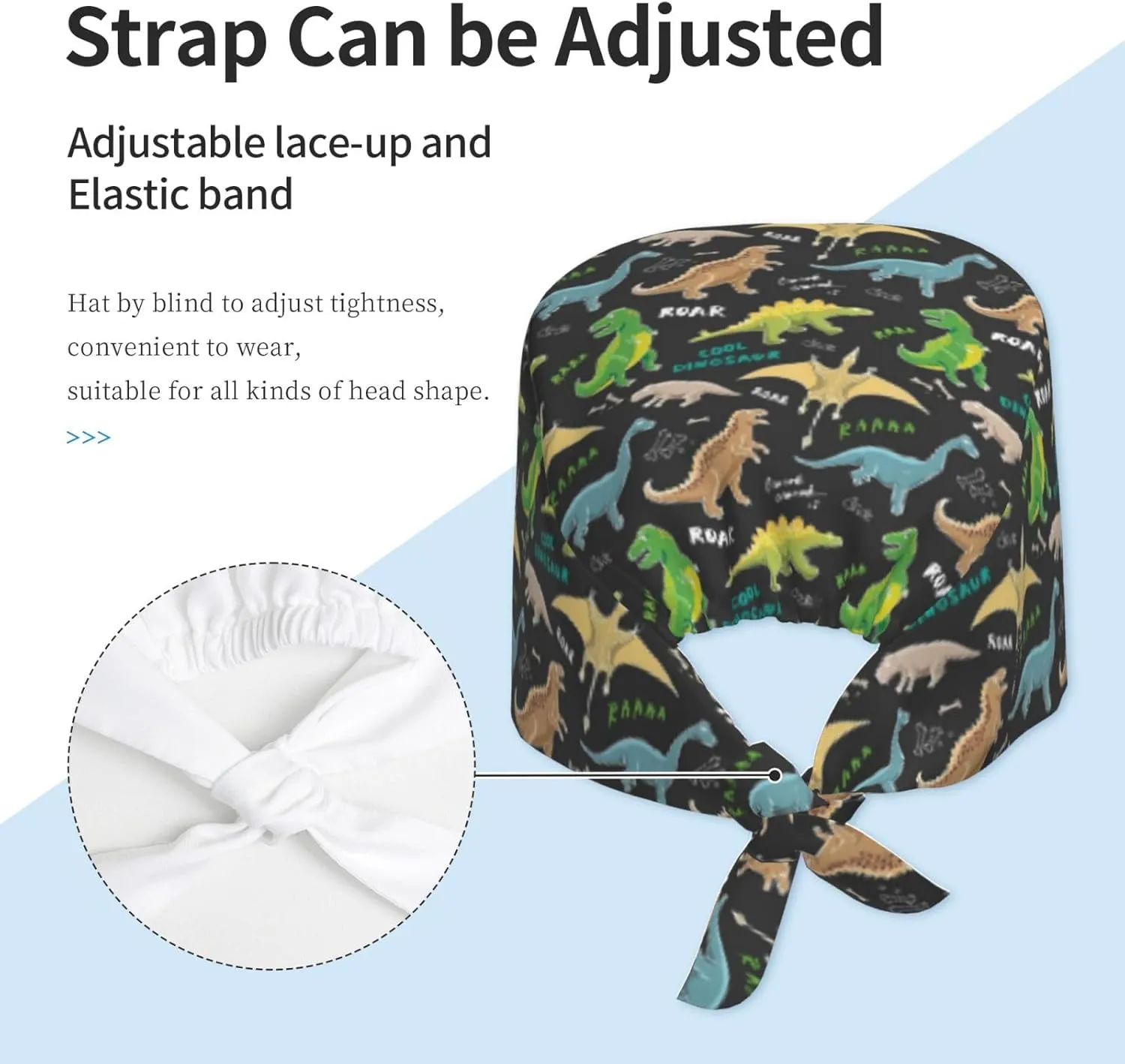 Working Cap Scrub Cap with Sweatband Adjustable Unisex Women Tie Back Hat Nurse Surgical Caps