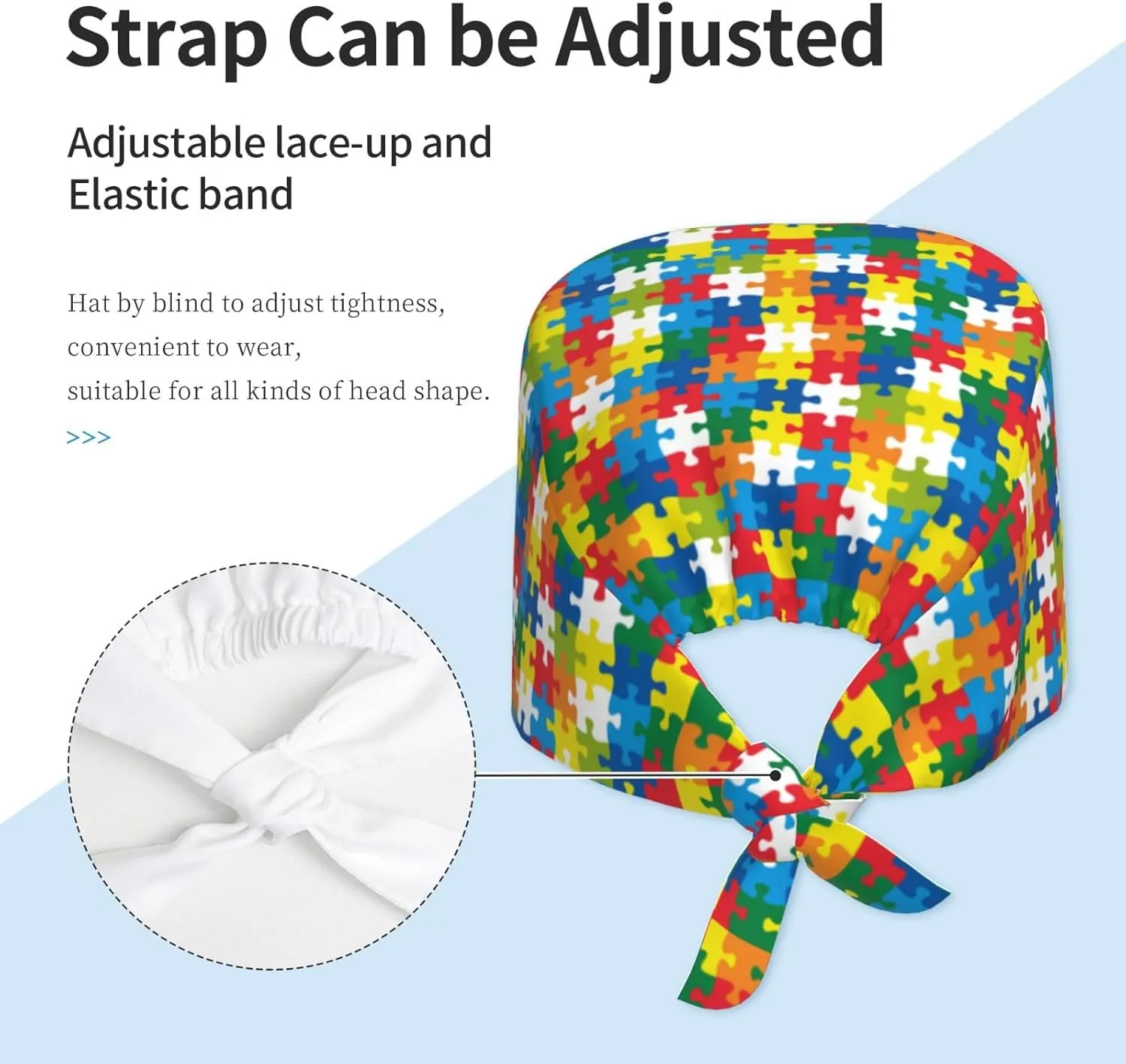 Working Cap Scrub Cap with Sweatband Adjustable Unisex Women Tie Back Hat Nurse Surgical Caps