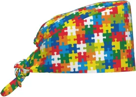Working Cap Scrub Cap with Sweatband Adjustable Unisex Women Tie Back Hat Nurse Surgical Caps