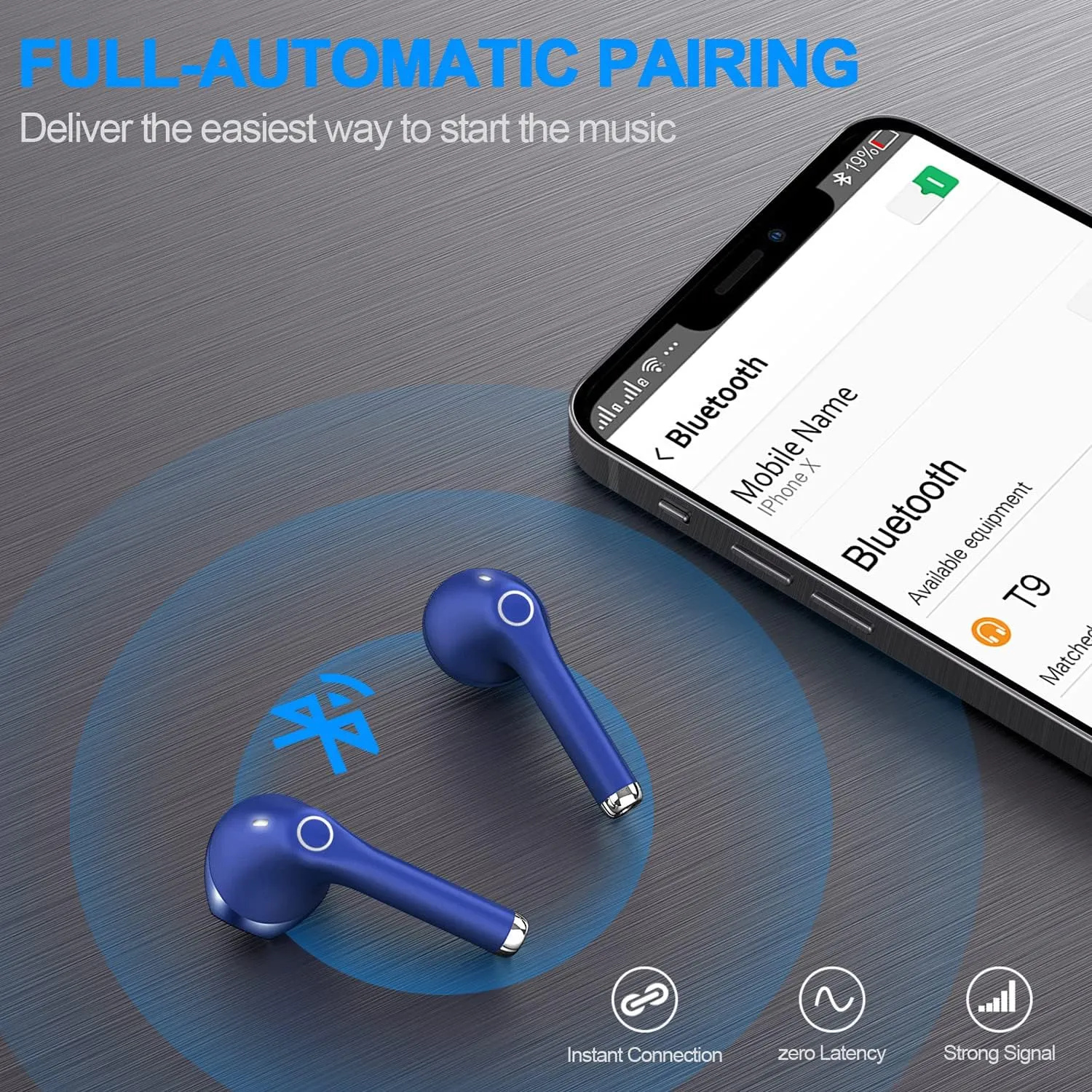 yobola Wireless Earbuds, Bluetooh Earbuds, Deep Bass Light Weight Mini Wireless Headphones for Running/Fitness, 25Hrs Playtime, Built-in Microphone, Touch Control, IPX5 Waterproof