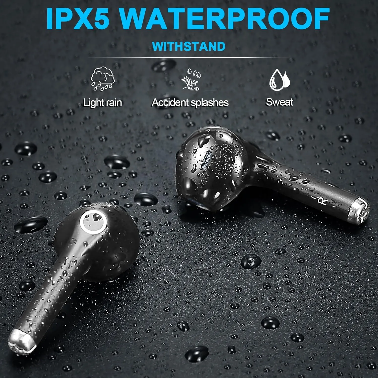 yobola Wireless Earbuds, Bluetooh Earbuds, Deep Bass Light Weight Mini Wireless Headphones with Mic, 25H Playback Bluetooth Headphones, Touch Control, IPX5 Waterproof in Ear Earphones for Phones